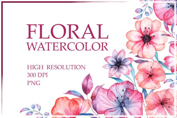 Abstract Floral Watercolor PNG Set for Creatives