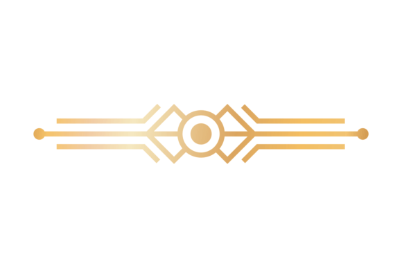 Art Deco Divider. Golden Retro Decorativ: Strategic Visual Assets for Refined Brand Communication