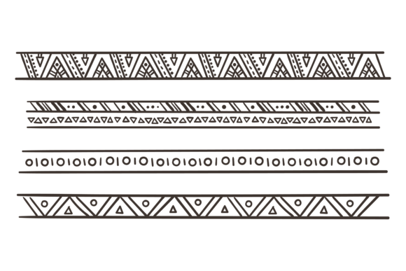 Boho Horizontal Border. Tribal Decorativ