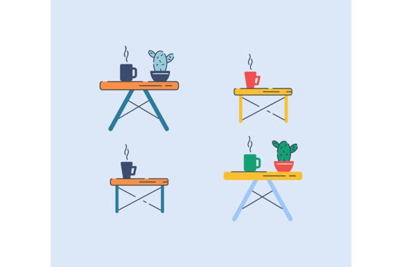 Coffee Tables Svg Color Illustrations