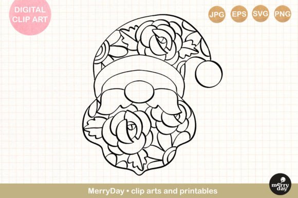 Embrace the Holiday Spirit with Santa Claus Ornament Line Art