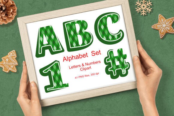 Evaluating Green Monochrome Argyle Alphabet Clipart for Seasonal Design Projects