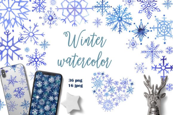 Evaluating the Snowflakes Watercolor Cliparts Set for Winter Design Projects