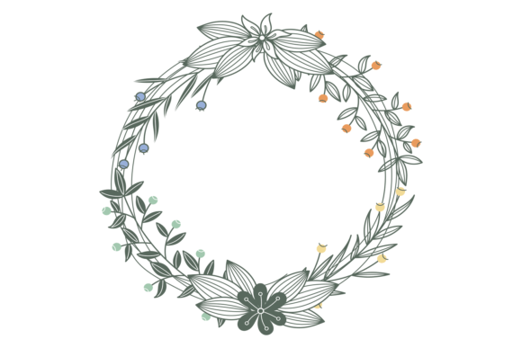 Floral Branch Wreath with Flowers. Decor