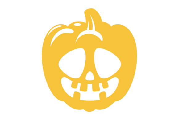 Funny Carved Pumpkin Face. Yellow Decora