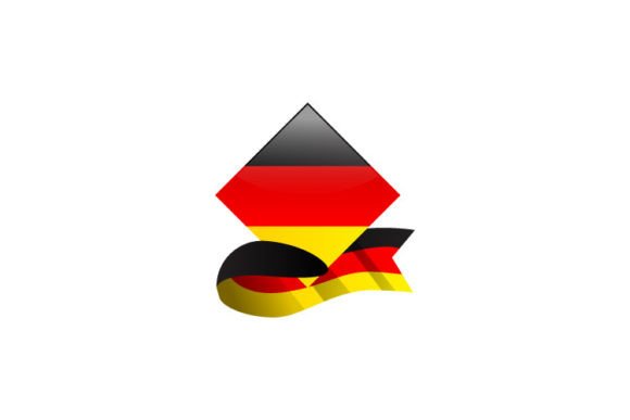 Geometric Flag Germany with Ribbon Decor