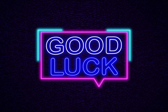 Good Luck Lettering Neon Sign Font