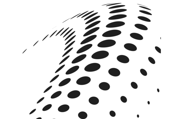 Halftone Pattern Wave. Black Dot Decorat