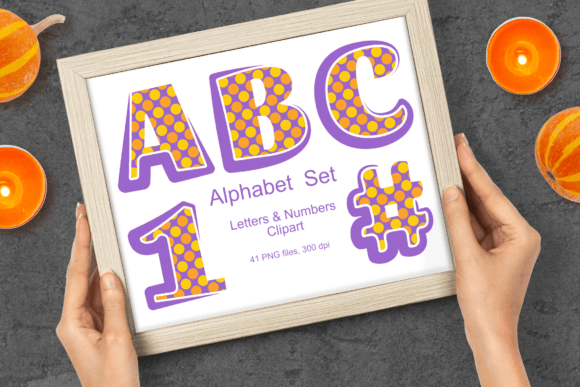 Halloween Purple Dots Alphabet Set