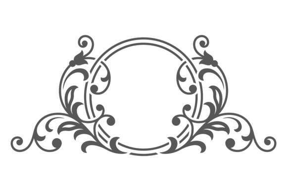Luxury Monogram Template. Flourish Round