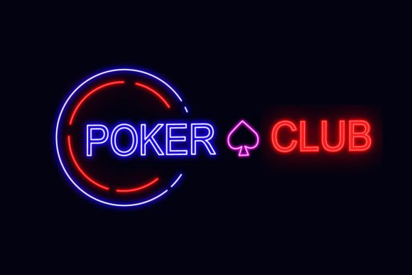 Poker Club Lettering Neon Sign Font
