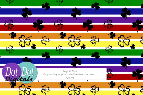Rainbow Stripes W Black Shamrocks 3