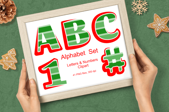 Red Green Wide Stripes Alpha Clipart Set