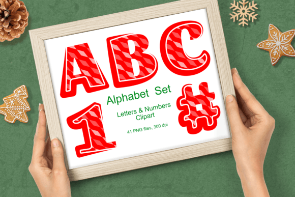 Red Monochrome Geometric Alphabet Set