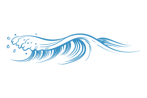 Rolled Water Stream. Ocean Wave in Decor