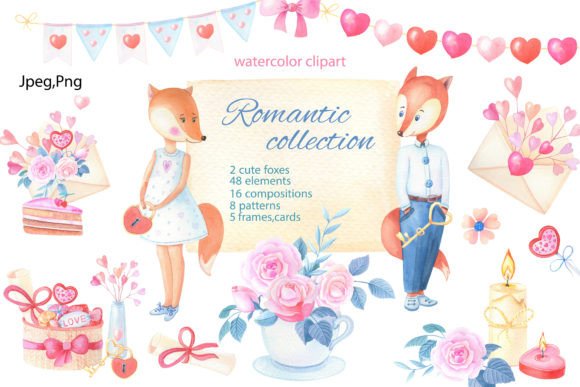 Romantic Collection. Watercolor: A Versatile Asset for Valentine's Day and Beyond