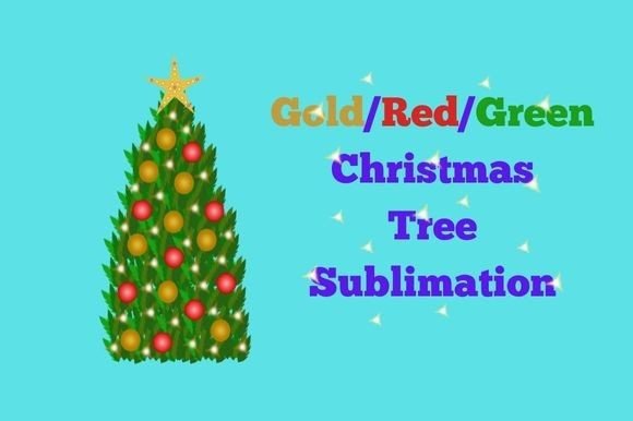 Transform Your Holiday Crafting with the Gold Red Christmas Tree Sublimation PNG