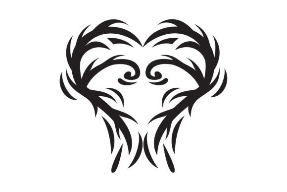 Tribal Love Black Illustration: A Versatile Design Asset