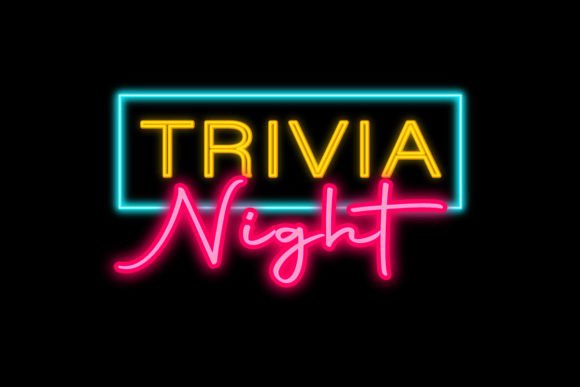 Trivia Night Lettering Neon Sign Font