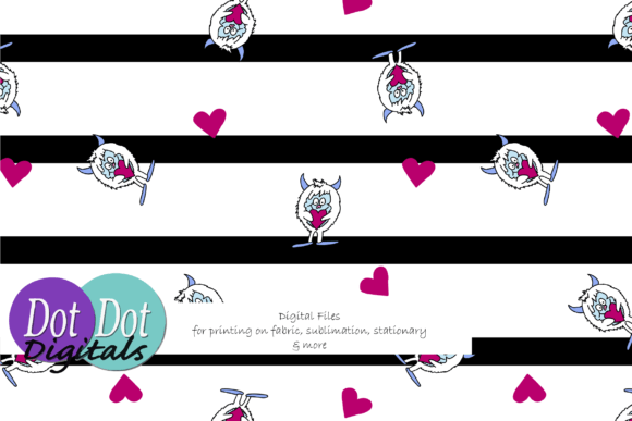 Unleashing Creativity with the Hearts Yeti Black Stripes Seamless Pattern