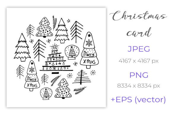 Winter Sublimation: Christmas Trees and Doodle Collection