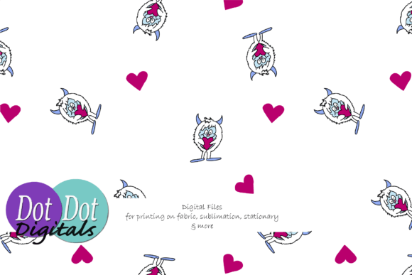 Yeti Hearts Seamless Repeat Pattern: A Versatile Design Asset